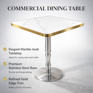 Mesa <span class=keywords><strong>de</strong></span> Comedor Cuadrada <span class=keywords><strong>de</strong></span> Mármol <span class=keywords><strong>de</strong></span> Alta Calidad 60x60, Diseño Moderno para Restaurante, Uso en Exteriores o Hoteles, Gran Venta - Product Image 2