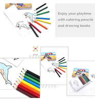 Mini ensemble de crayons de coloriage avec étui en plastique livre de papier de récréation pour livre de coloriage scolaire pour le dessin