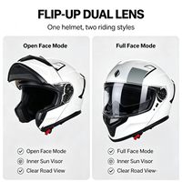 Casque intégral modulaire relevable avec double visière, ailerons de spoiler interchangeables, en ABS, aérodynamique, pour moto, avec ouvertures pour les oreilles