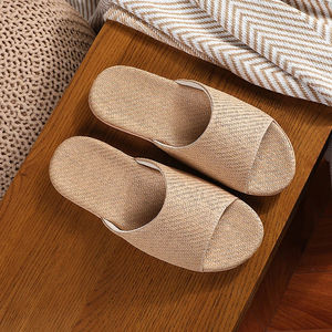 Nouvelles pantoufles d'intérieur tendance pour femmes, légères, en tissu <span class=keywords><strong>Lafi</strong></span> Grass, dessus en tissu, pantoufles d'été pour femmes, EVA antidérapant, respirant, recyclable - Product Image 2