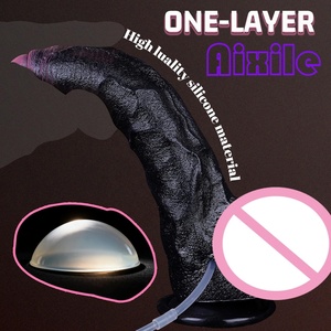 Dildo Realista Negro con Eyaculación y Fuerte Ventosa para Punto G y Juego Anal, con Prepucio, para Hombres, Mujeres y Gays - Product Image 4