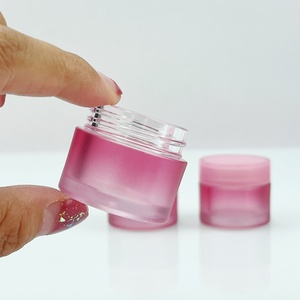 Empty Cosmetic Packaging Low MOQ Factory Direct Sale Gradient pink <b>Plastic</b> <b>Jar</b> Lipstick Balm 10g 20g pink <b>Jar</b> - Product Image 2