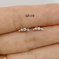Calendo Vente Flash 14k Or Massif Labret Sans Filet Fini Marquise Fleur Boucle d'Oreille Sans Filet Oreille Nez Haut