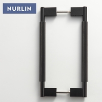 Poignée de porte en laiton massif Nurlin, double face, à rainures croisées, pour réfrigérateur, appareil électroménager, placard, porte en bois, porte en verre