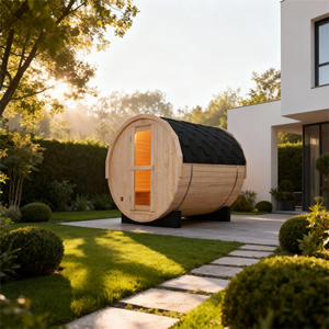 Sauna à vapeur traditionnel extérieur pour 2 à 4 personnes - Unité de spa de jardin en pin blanc de qualité supérieure - Product Image 1