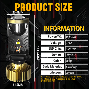 슈퍼 브라이트 프로젝터 LED 헤드라이트 렌즈 미니 H4 LED H7 레이저 헤드라이트 전구 바이 카 LED 프로젝터 렌즈 H4 미니 LED 렌즈 - Product Image 5