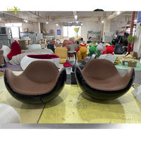 Chaises à bascule de coussin en cuir souple en fibre de verre de conception créative moderne de meilleure qualité