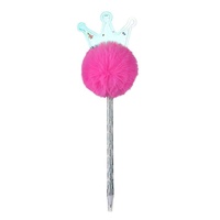 Stylo à bille Star Pen haute fréquence, nouveau design, avec pompon et cœur d'amour, en peluche, pour la Saint-Valentin, fournitures scolaires pour enfants