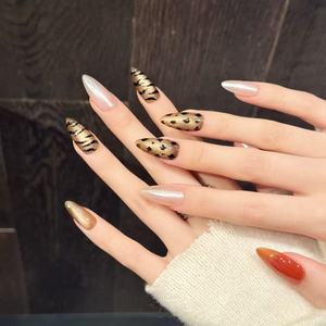 <span class=keywords><strong>Faux</strong></span> <span class=keywords><strong>ongles</strong></span> à presser œil de chat Léopard Sauvage, faits main, style Ins, avec effet blanchissant avancé, ensemble <span class=keywords><strong>chic</strong></span> - Product Image 6