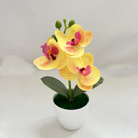 Bunga dan Tanaman Artifisial Phalaenopsis Tanaman Hijau Artifisial Bonsai dan Dekorasi Rumah Pot