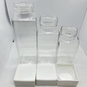 Bouteille en Plastique Carrée pour Jus de Limonade et Boissons Froides de 12/14/16 oz, avec Couvercle Vissé Noir ou Blanc, Vente en Gros - Product Image 6