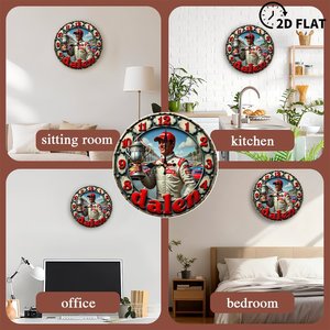 Round Wooden Wall <b>Clock</b> 25x25Cm Quiet Movement Home Decor Study Room <b>Clock</b> - Product Image 4