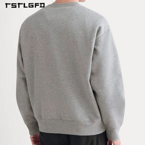 Custom Men's Pullover <b>Hoodie</b> 100% Organic Cotton Classic Gray Cozy <b>Fleece</b> Oversized Weighted Spring Embroidered - Product Image 3