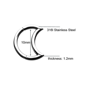 316l Thép Không Gỉ Trăng Lưỡi Liềm Hình Bản Lề Clicker Vách Ngăn - Product Image 5