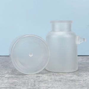 <b>Empty</b> Cosmetic Packaging Big Capacity 100ml 200ml 300ml Round Body Scrub Matte Plastic Bath Salt Bottle With Cork Lid Spoon - Product Image 4