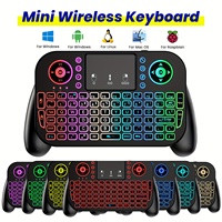 Keyboard Mini V8 Touchpad Keyboard Nirkabel BT Antarmuka USB untuk Android Smart TV PC TV BOX
