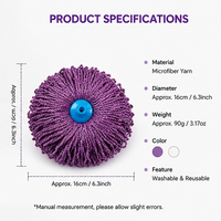 Tête de balai serpillère en microfibre de qualité supérieure à prix d'usine, personnalisable, durable, réutilisable, lavable, tête de balai en fil de microfibre remplaçable