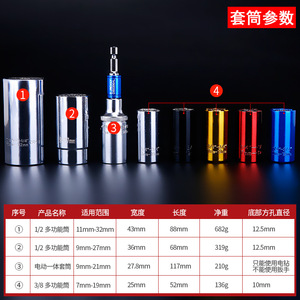 <b>Socket</b> Wrench Set 1/2 In S2 Steel Polished Chrome Forged Ball Hex Drive Manual Tool Kit - Product Image 5