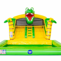 Videur gonflable Crocodile Combo gonflable Videur Toboggan Maison de rebond Location de jardin Fête PVC Unisexe