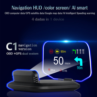 Nouveau HUD C1 2026 pour voiture, navigation LCD OBD2+GPS, compteur de vitesse, alarme d'excès de vitesse, protection anti-éblouissement, prise en charge TPMS, compatible avec toutes les voitures