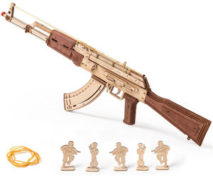 Rompecabezas de Madera 3D, Pistolas de Juguete de Madera al por Mayor, Pistola de Madera AK-47 con Bandas Elásticas, el Mejor Regalo de Rompecabezas para Adultos y Niños - Product Image 2