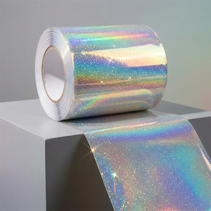 Pellicola Olografica Glitterata a Freddo Eco-Friendly ad Alta Lucentezza in PVC, Larghezza 1,4m per Adesivi Regalo e Artigianali - Product Image 2