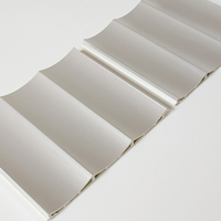 Panel Dinding PVC Ekologis Sistem Interlocking Modern dengan Desain Cekung Bergelombang untuk Panel Dinding Latar Belakang TV