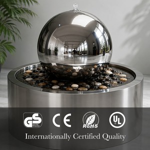 Fuente Esférica Giratoria <span class=keywords><strong>de</strong></span> Acero Inoxidable 304/316 con Energía Solar, Escultura para Jardín Zen o Santuario, Libre <span class=keywords><strong>de</strong></span> Mantenimiento - Product Image 6
