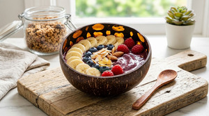 ชามข้าวเปลือกมะพร้าวฝังมุกทำมือหรูหราเป็นมิตรกับสิ่งแวดล้อมถ้วยเสิร์ฟโมเสกธรรมชาติสำหรับตกแต่งบ้าน - Product Image 4