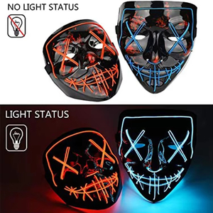 New Product Masque Lumineux Halloween Festival Costume <strong>Scary</strong> Sound Control Glowing <strong>Mask</strong> LED Light up EL Wire <strong>Mask</strong> - Product Image 5