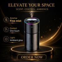 Diffuseur d'arômes intelligent pour voiture, 180 ml, rechargeable par USB, commande tactile, lumière RGB, purificateur d'air portable