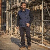 Gilet de travail pour charpentier et constructeur, bleu foncé, avec plusieurs poches
