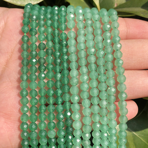 All'ingrosso sfaccettato perline di pietra aventurina verde forma rotonda 2/3/4mm per la creazione di gioielli fai da te - Product Image 2