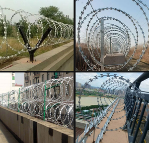 Hot Dipped Galvanized Steel Iron Plate Razor Barbed Wire Stainless Steel Wire for <b>Fence</b> Prison Construction and Protection - Product Image 6