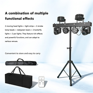 Barre de Lumière Portable 2x30W RGBW Effet Papillon Stroboscope Par Lyre sur Barre Amovible pour Disco DJ Fête Scène avec Trépied en T - Product Image 2