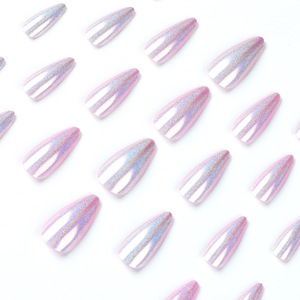 Faux ongles de haute qualité à vendre en gros, ongles scintillants violets, art des ongles, Aurora, ongles <span class=keywords><strong>press</strong></span>és de luxe - Product Image 3