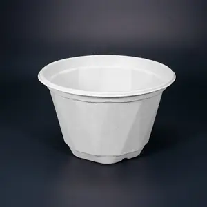 Bagasse Diamond Shaped Bowl Paper Pulp Salad White High Volume Customized Bagasse Soup Bowls