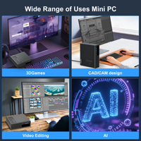 Mini PC Ultra 7 165H AI, 11 TOPS NPU, DDR5 96GB, RTX 5050 8G, 2xRJ45, 10xUSB, Compatible con Win11, Linux, Vpro, Gestión Remota AMT