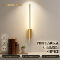 Applique Murale LED Verticale Dorée de Luxe, Moderne, pour Intérieur, Hôtel, Chambre, Décoration Maison Intelligente, Télécommande CCT Dimmable, Lumière Magnétique
