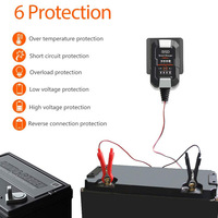 Chargeur de batterie intelligent BYGD 3 étapes 1A 15W 6V/12V pour batteries LiFePO4/AGM/EFB/GEL/Plomb-Acide, en ABS ignifuge pour voiture