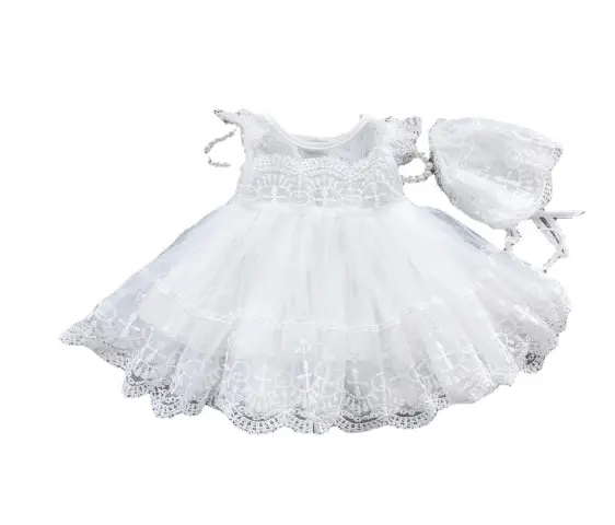 High Quality Cute Gorgeous Baby Girl Dress Embroideries Newborn Baptism Dresses Christening Special Occasion Gown for Baby Girl