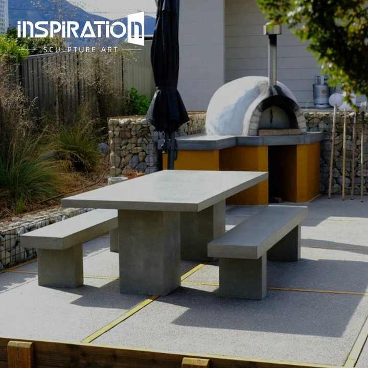 Modern Design GFRC Concrete Patio Furniture Tables and Benches Cement ...