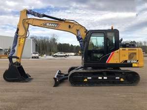 Excavadora hidráulica SY135C de calidad confiable Excavadora mediana de 13 toneladas a precio barato Excavadoras de orugas chinas - Product Image 3