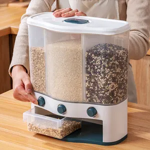 20Lb Airtight Rice Storage Container with Wheels, Dry Food Cereal Flour  Storage Bin Sealed Cat Dog Pet Food Tank Organizer Coffee