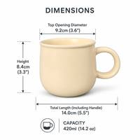 Mug à café esthétique 14oz, style nordique, tasse en céramique minimaliste, mug à ventre arrondi, cadeau pour les amateurs de café