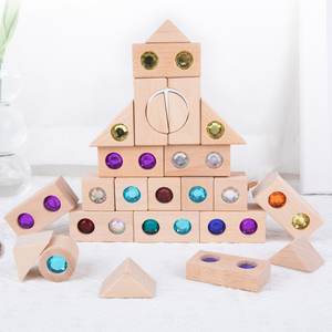 <span class=keywords><strong>Blocchi</strong></span> di Costruzione Educativi Montessori <span class=keywords><strong>in</strong></span> <span class=keywords><strong>Legno</strong></span> Premium, 40 Pezzi, Gemme Arcobaleno Miste, Effetto Caleidoscopio, Cristallo Macaron - Product Image 4