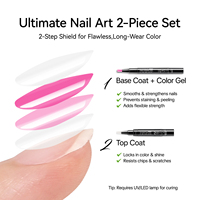 Stylo Gel Liquide Français Deux Étapes, Couleur de Base et Top Coat, Vernis à Ongles Portable, Usage Professionnel, Logo Personnalisable, Usine OEM ODM