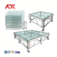 Plateformes de scène modulaires en aluminium et verre de haute qualité, robustes, avec une capacité de charge de 750 kg, pour les événements en plein air, les mariages, les fêtes