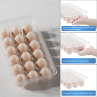 Conteneur de stockage de support d'oeufs transparent de 18 comptes pour le plateau d'oeufs en plastique empilable de réfrigérateur avec des couvercles à l'organisateur dans la cuisine