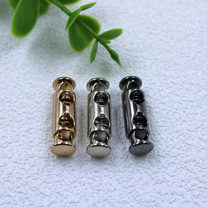 जस्ता मिश्र धातु डबल होल कॉर्ड लॉक इलास्टिक ड्रॉस्ट्रिंग धातु टॉगल स्टॉपर कॉर्ड अंत लॉक - Product Image 4